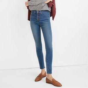 Madewell Sz 28 10" High-Rise Skinny Jeans in Dewitt Wash Button-Front